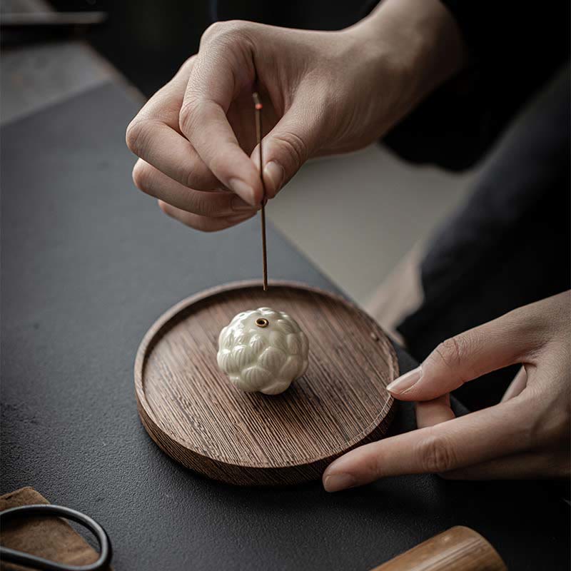 Mini brûleur d'encens en céramique fleur de lotus 3,5 cm Méditation