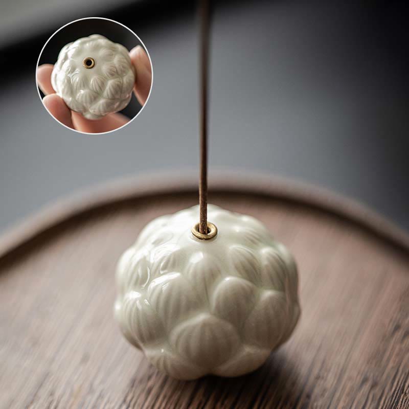 Mini brûleur d'encens en céramique fleur de lotus 3,5 cm Méditation