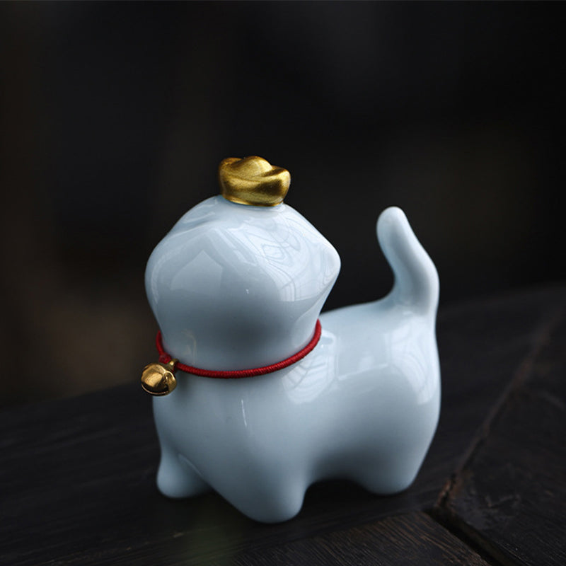 Mini figurine de chat porte-bonheur en céramique pour la chance et la prospérité