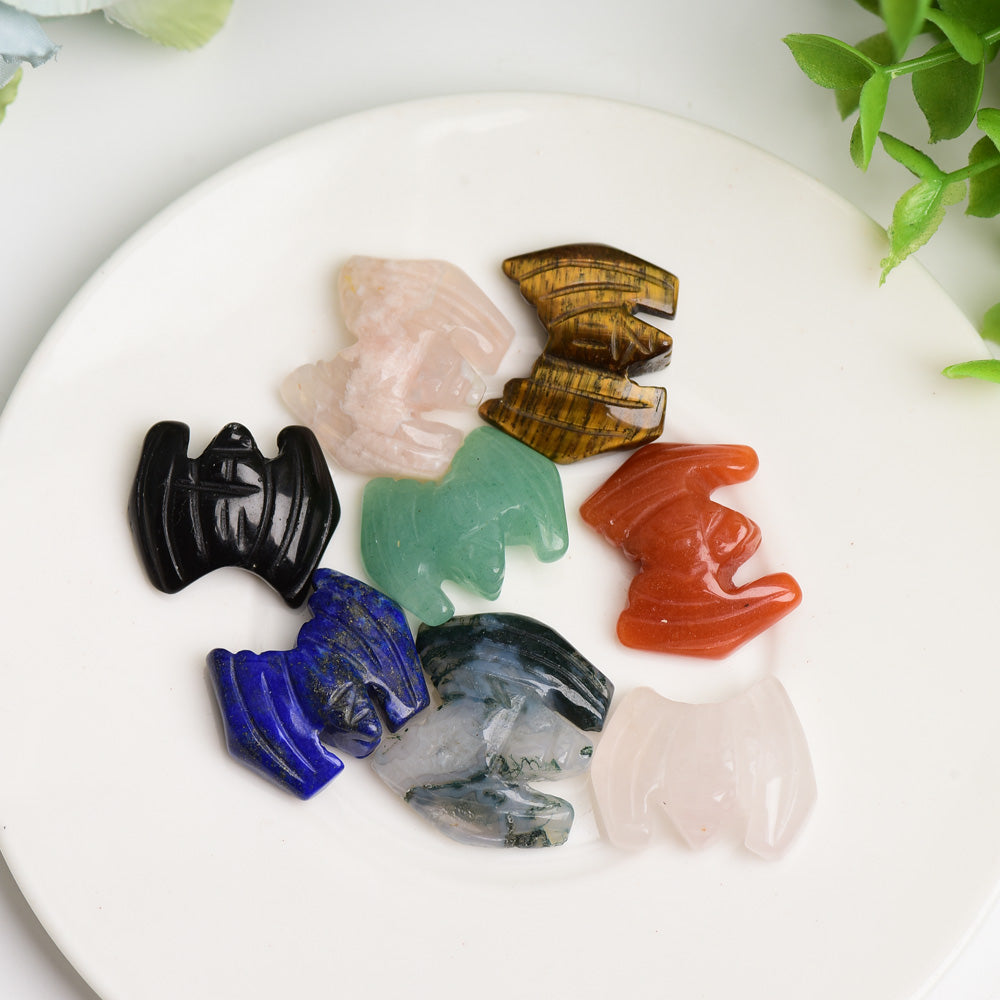 Mini Mixed Crystal Bat Carving 1 Inch Healing Animal