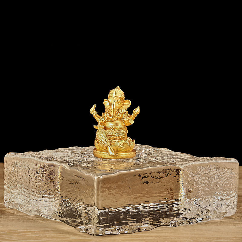 Mini statue dorée de Ganesh 4,5 x 4 x 6 cm pour la méditation