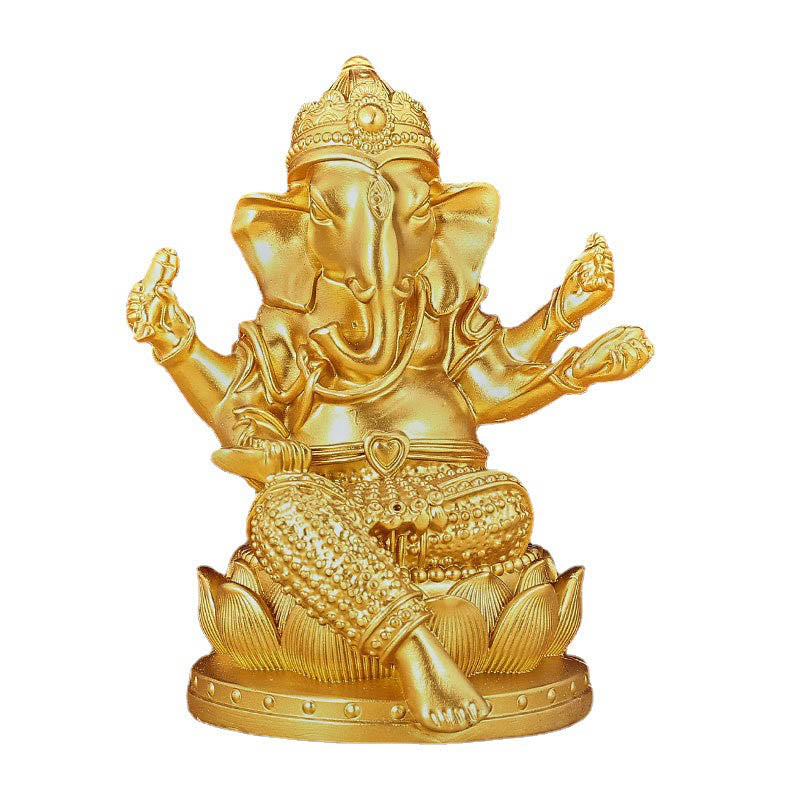 Mini statue dorée de Ganesh 4,5 x 4 x 6 cm pour la méditation