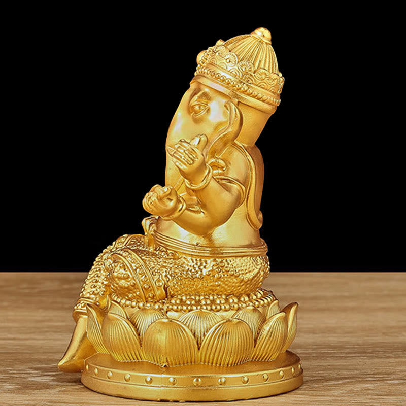 Mini statue dorée de Ganesh 4,5 x 4 x 6 cm pour la méditation