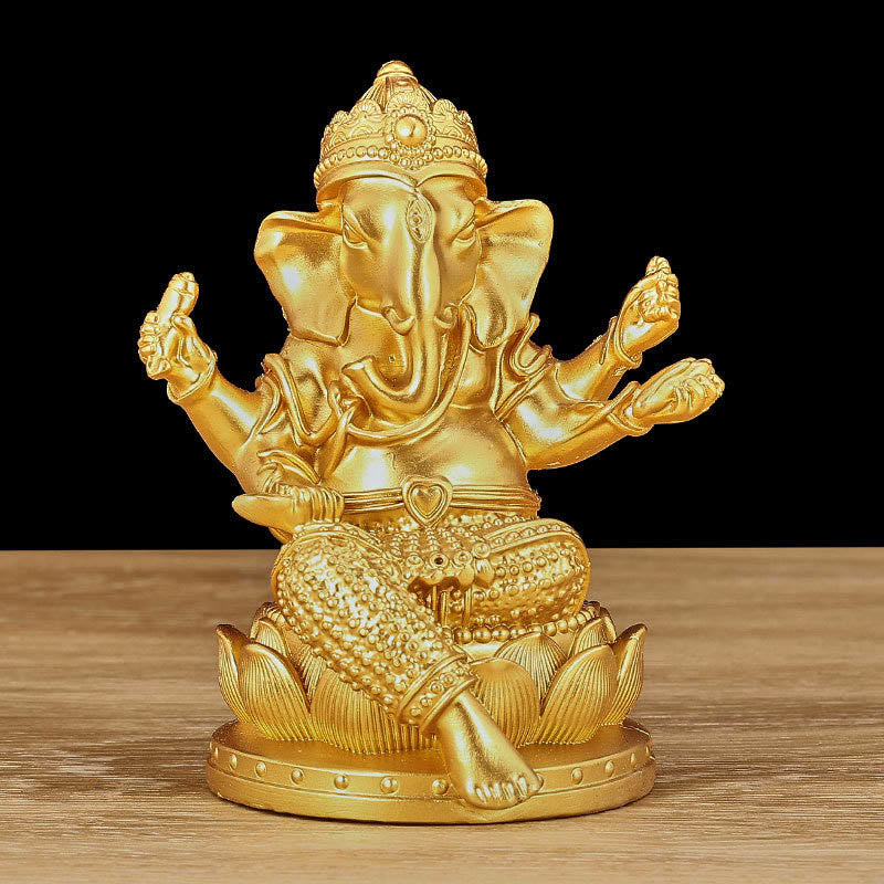 Mini statue dorée de Ganesh 4,5 x 4 x 6 cm pour la méditation