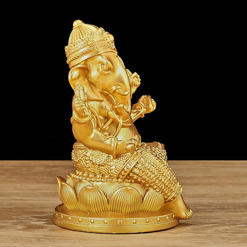Mini statue dorée de Ganesh 4,5 x 4 x 6 cm pour la méditation