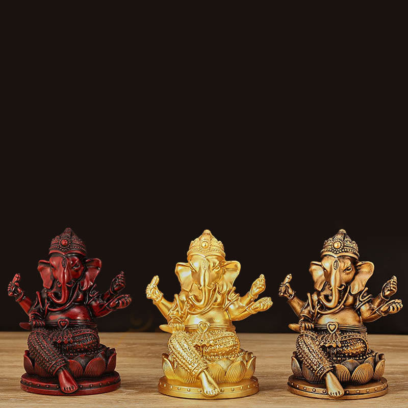 Mini statue dorée de Ganesh 4,5 x 4 x 6 cm pour la méditation