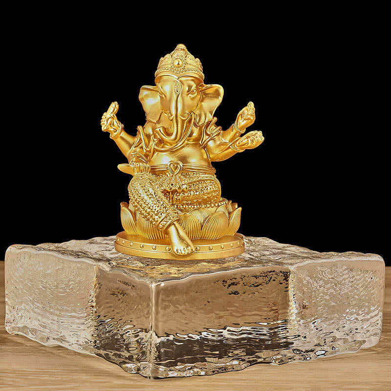 Mini statue dorée de Ganesh 4,5 x 4 x 6 cm pour la méditation