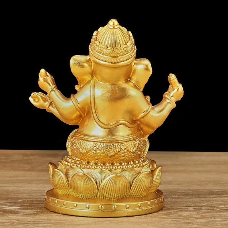 Mini statue dorée de Ganesh 4,5 x 4 x 6 cm pour la méditation