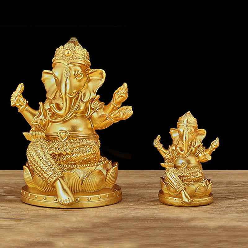 Mini statue dorée de Ganesh 4,5 x 4 x 6 cm pour la méditation