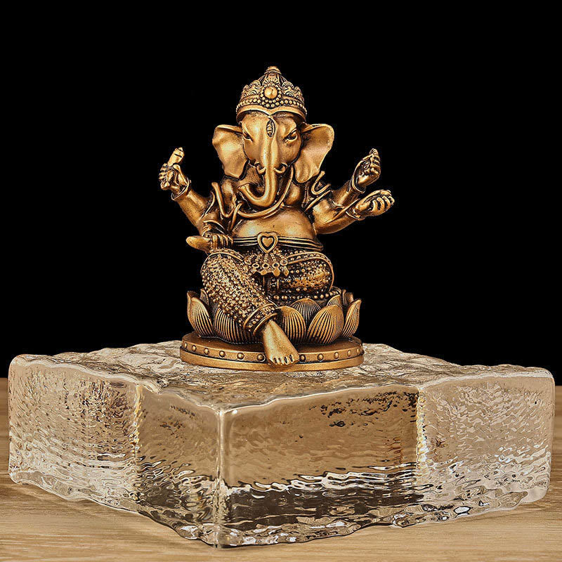 Mini statue dorée de Ganesh 4,5 x 4 x 6 cm pour la méditation