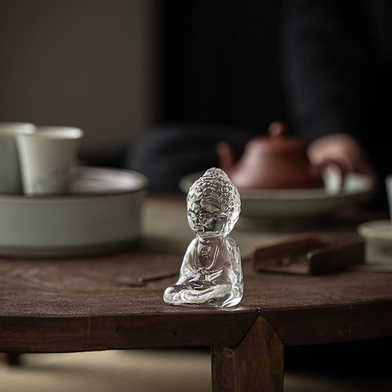 Mini décoration de bureau de sérénité bouddha Tathagata Liuli
