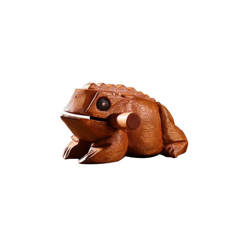 Grenouille miniature Feng Shui porte-bonheur en bois, 6,5 cm