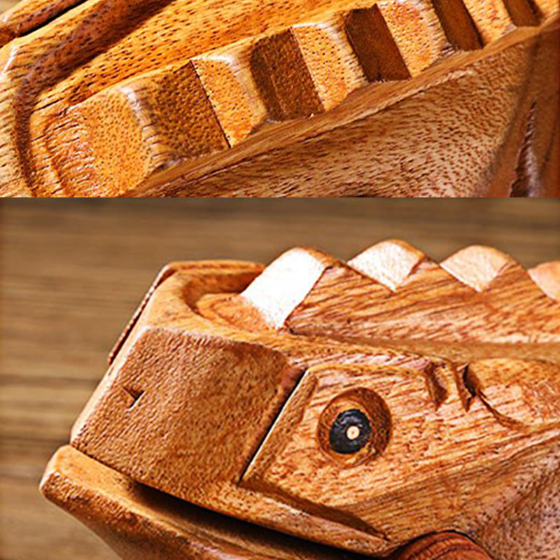 Grenouille miniature Feng Shui porte-bonheur en bois, 6,5 cm