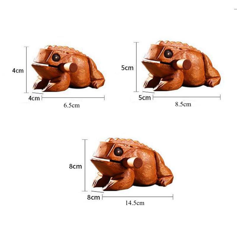 Grenouille miniature Feng Shui porte-bonheur en bois, 6,5 cm