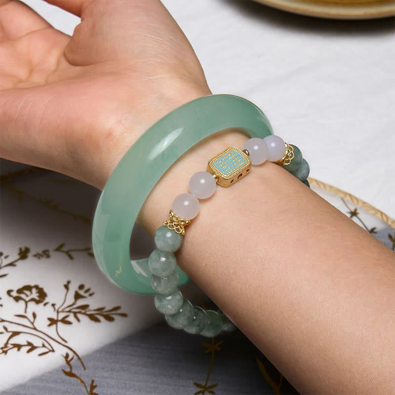 Ensemble de bracelets en jade vert menthe pour un nouveau départ