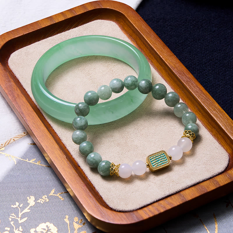 Ensemble de bracelets en jade vert menthe pour un nouveau départ