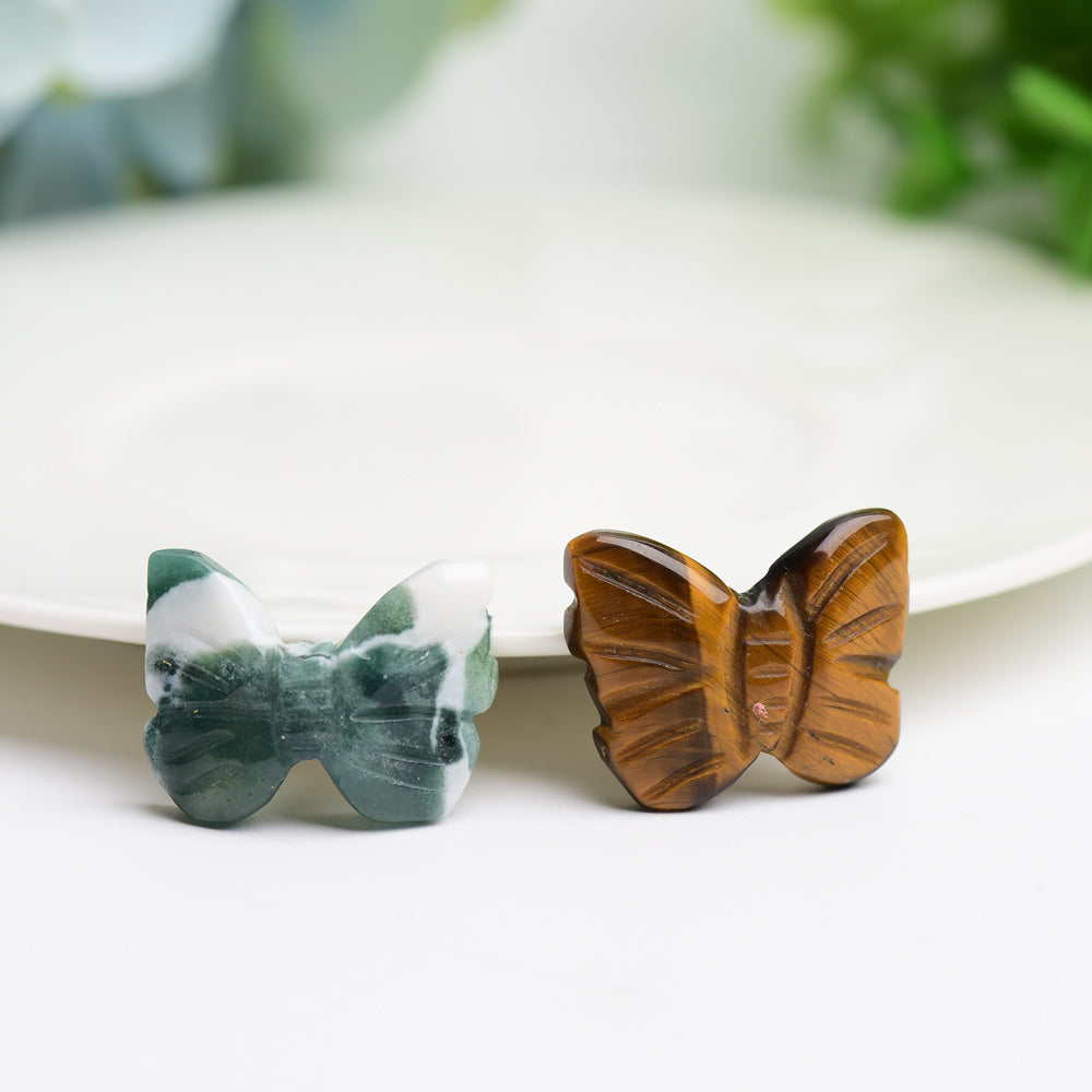 Mixed Crystal Butterfly Carving 1 Inch Crystal Figurine