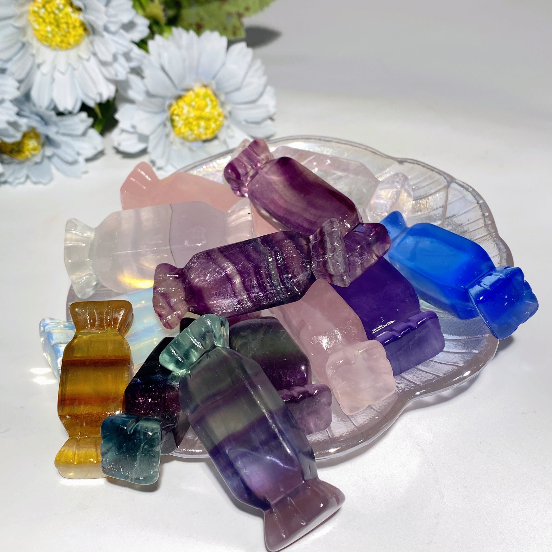 Mixed Crystal Candy Carvings 1.7-2.2 Inch Polished Quartz Shapes