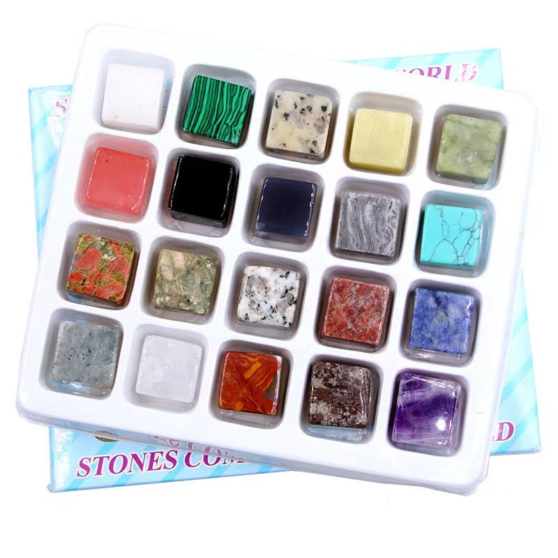 Mixed Crystal Cubes Box 18-22mm for Healing & Meditation