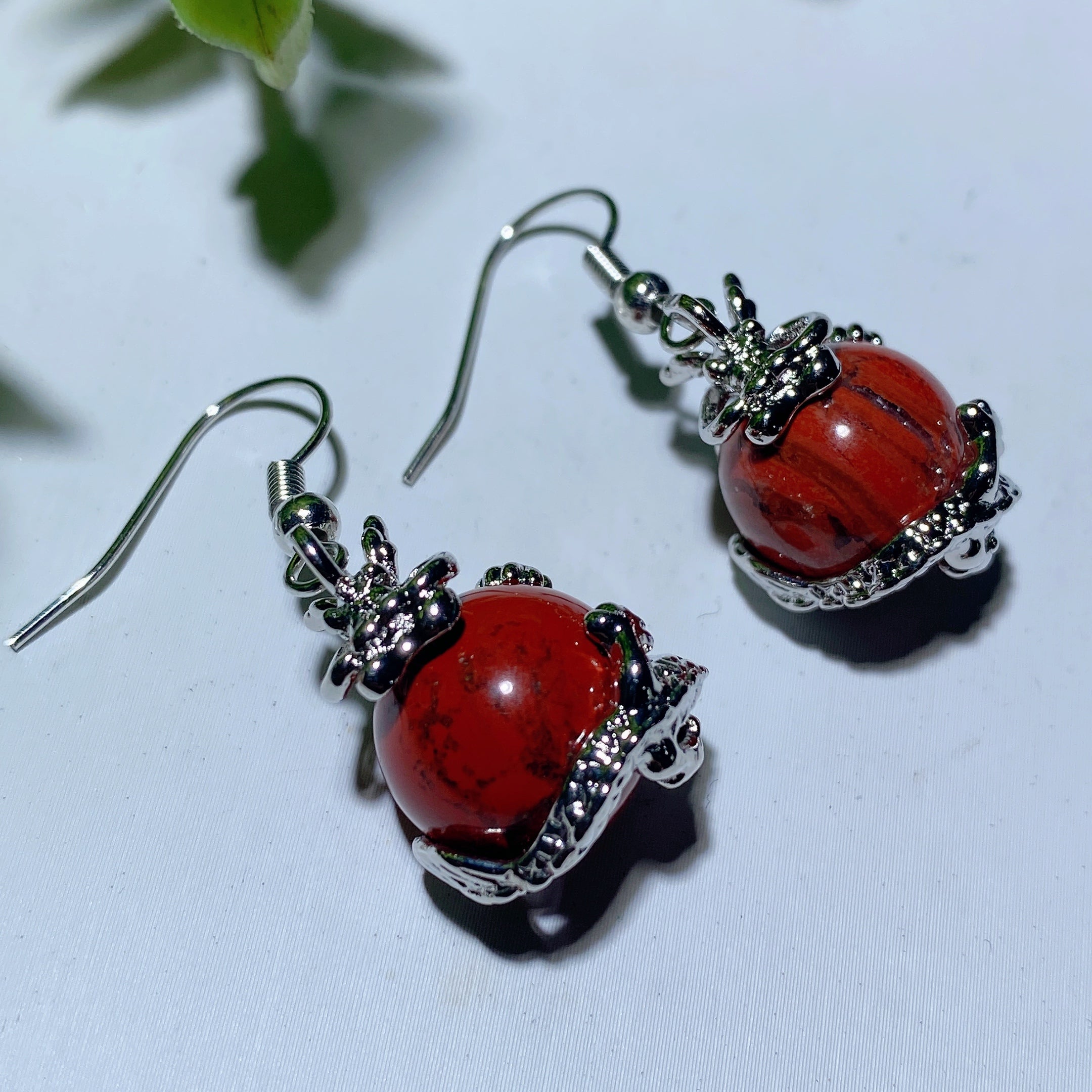 Mixed Crystal Dragon Earrings with Silver Dragon Design 1.5 Inch