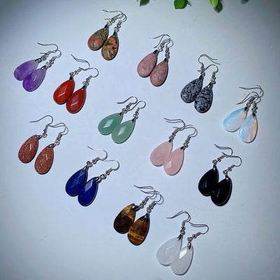 Boucles d'oreilles spirituelles à facettes en cristal mixte 1 pouce Balance