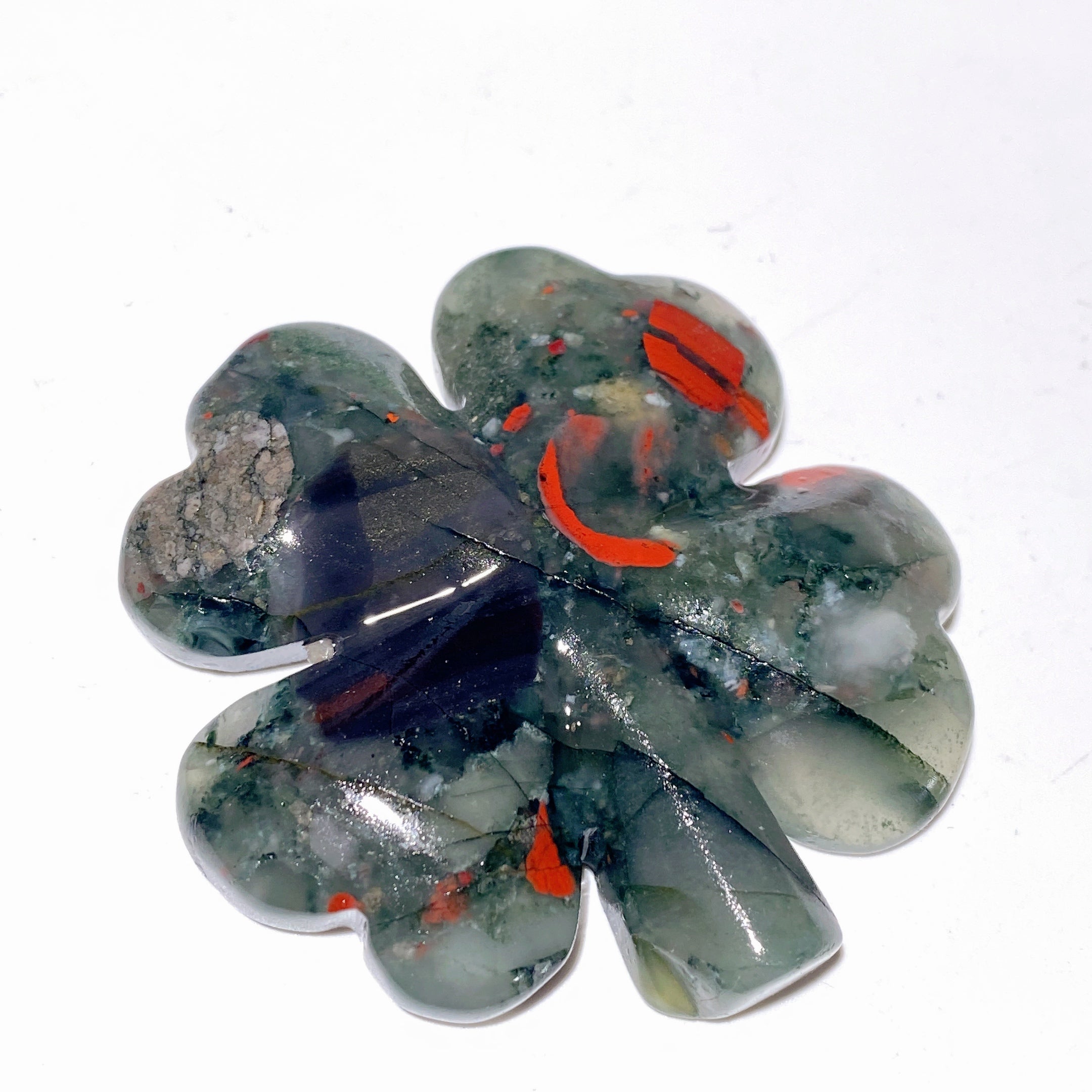 Figurine de trèfle à quatre feuilles en cristal mixte de 4,6 à 5,6 cm pour la guérison