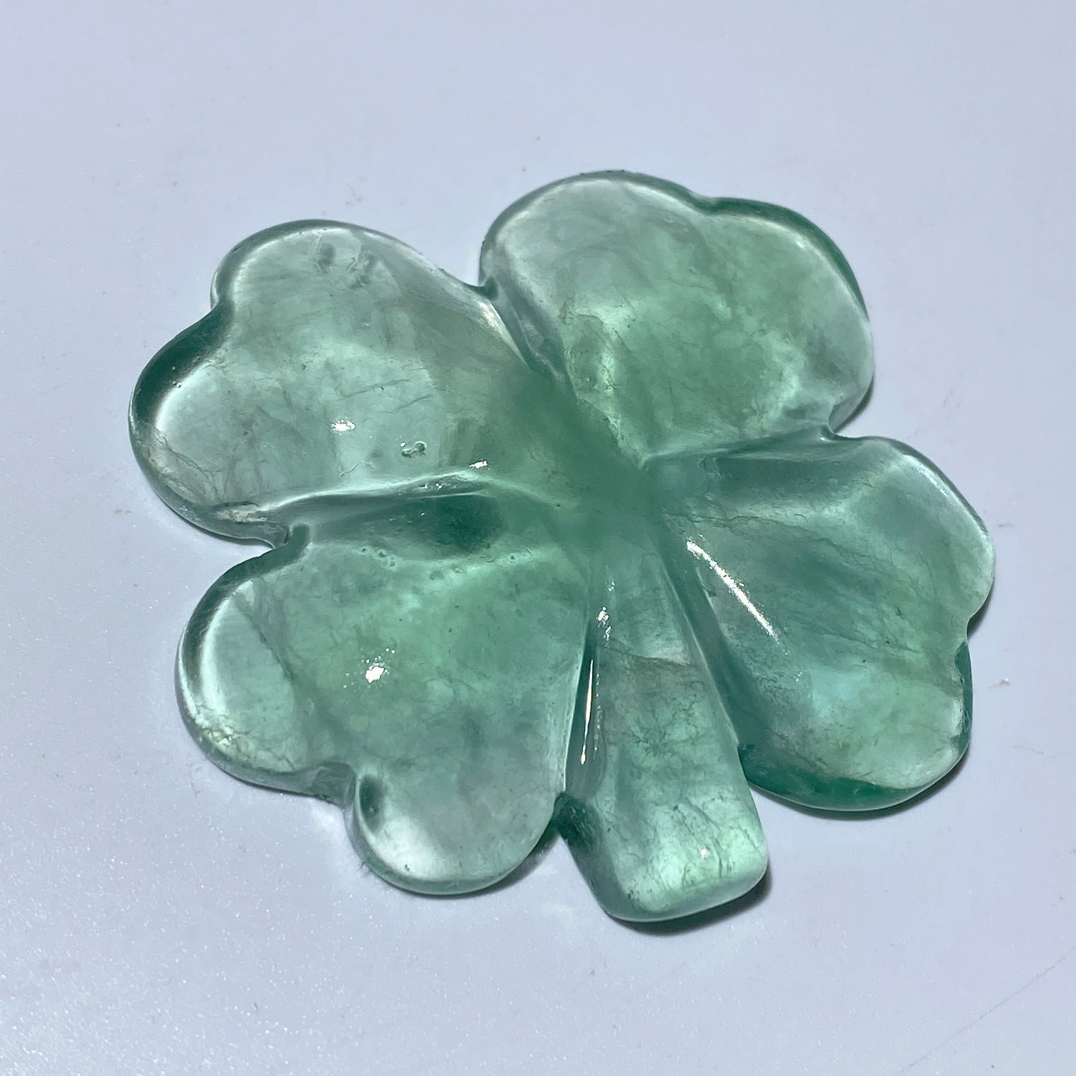 Figurine de trèfle à quatre feuilles en cristal mixte de 4,6 à 5,6 cm pour la guérison