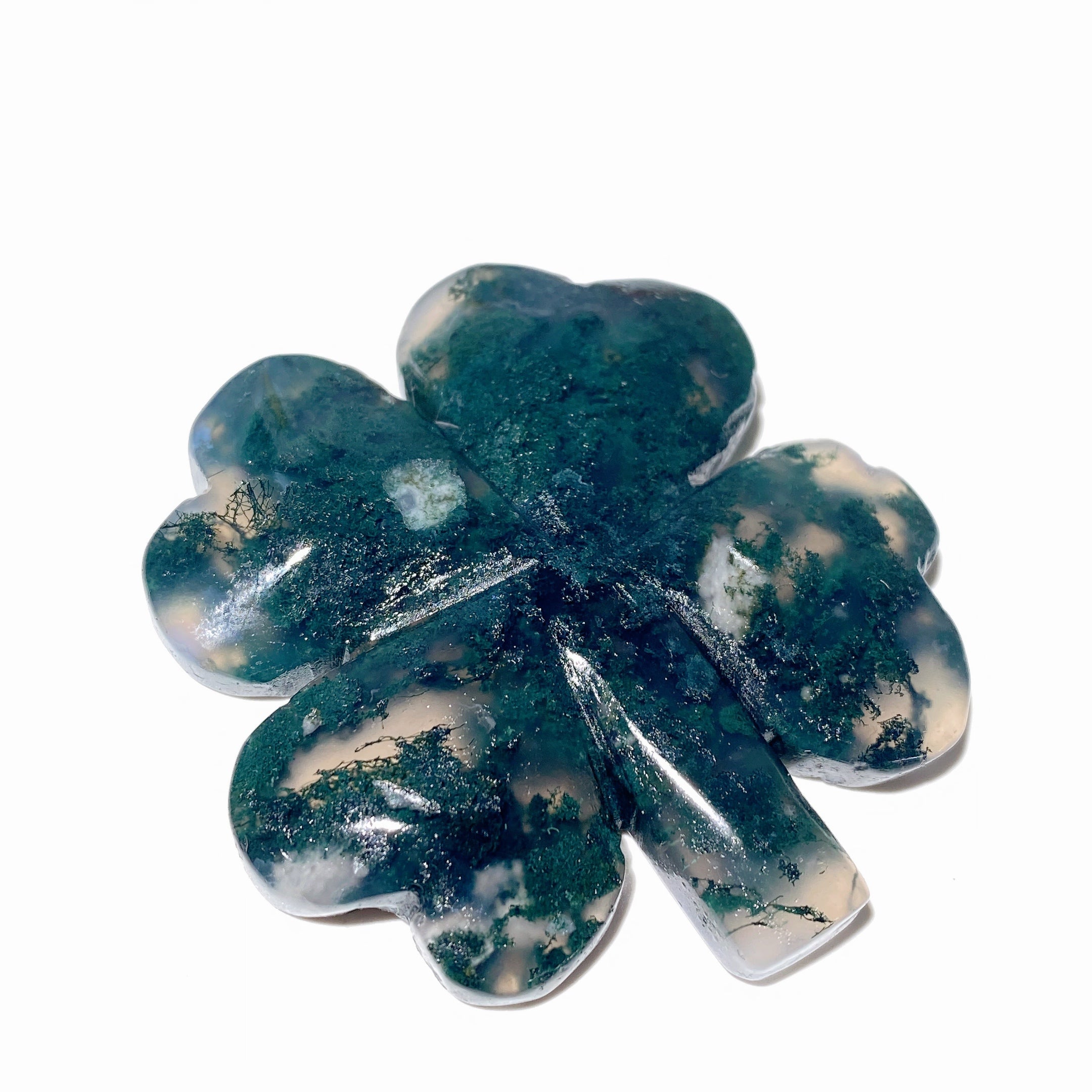 Figurine de trèfle à quatre feuilles en cristal mixte de 4,6 à 5,6 cm pour la guérison