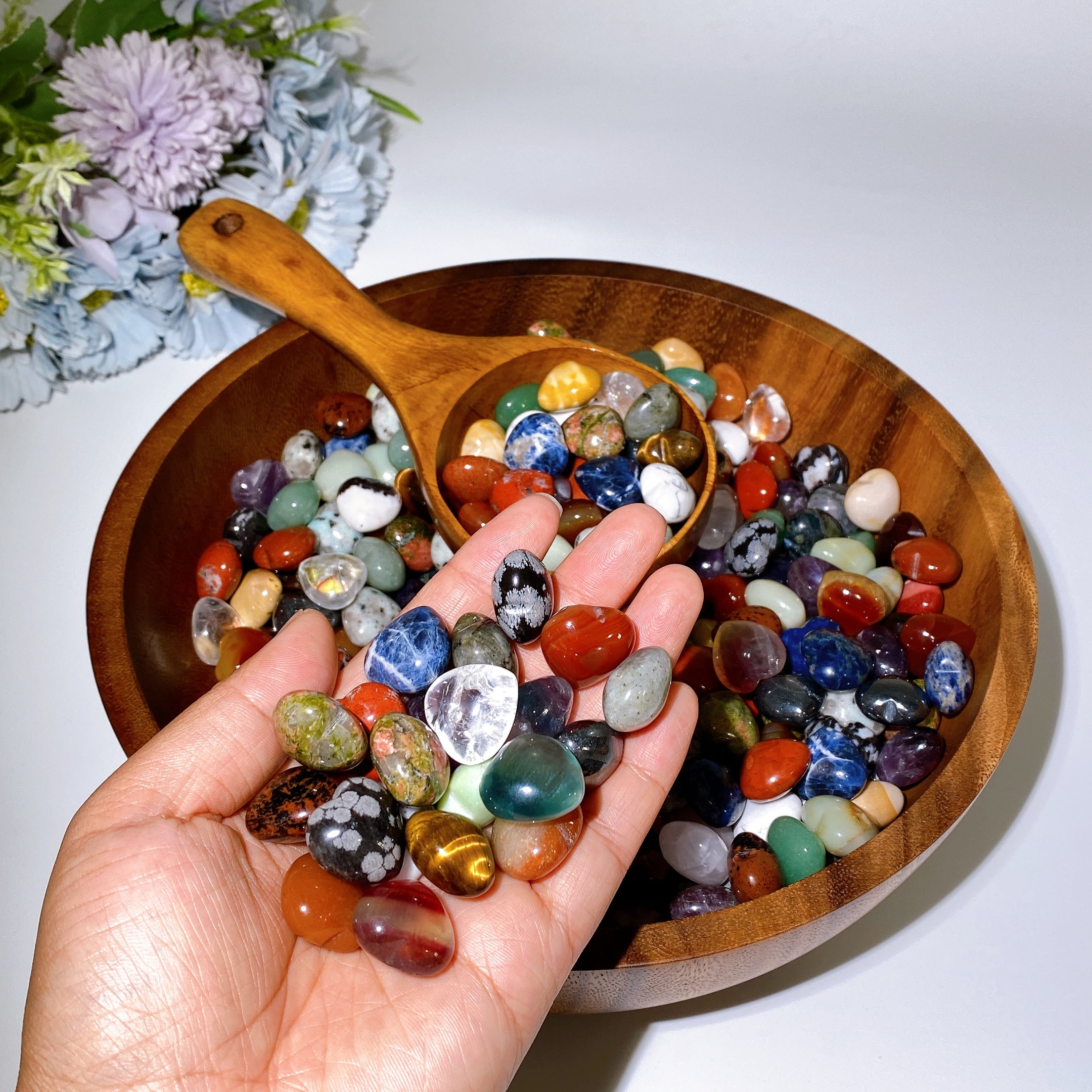 Mixed Crystal Heart Scoop 2cm with Bonus Large Hearts