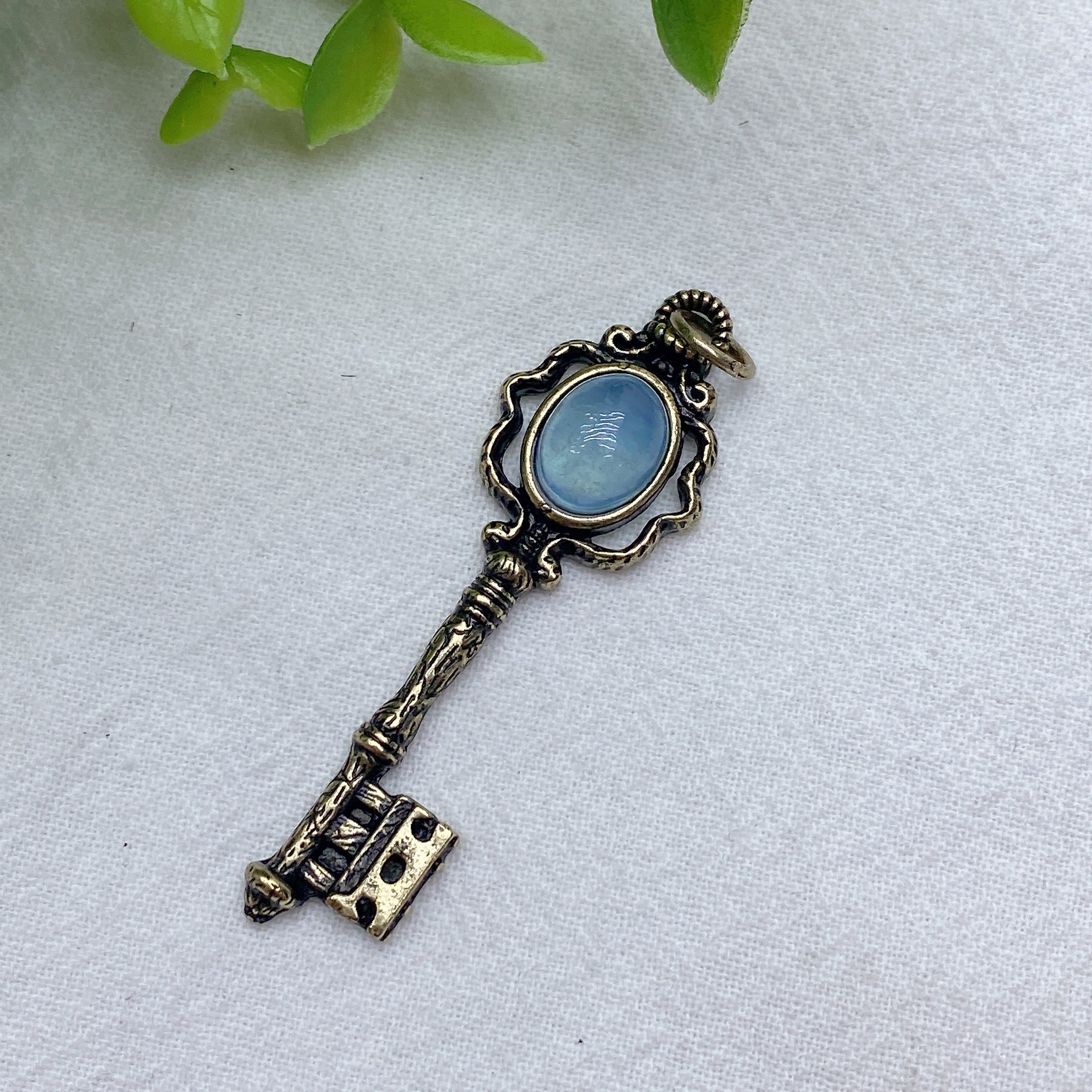 Mixed Crystal Key Pendant Spiritual Necklace 1.6in Healing
