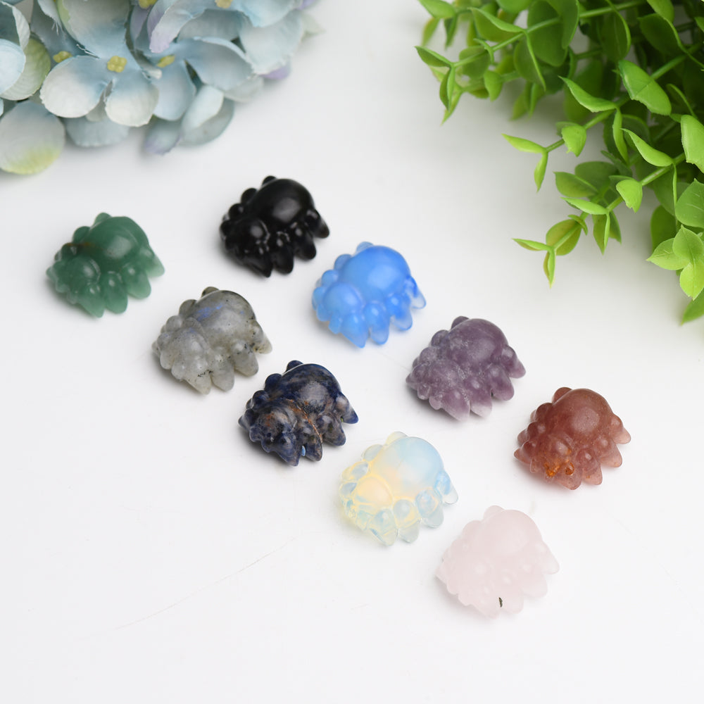 Mixed Crystal Mini Spider Figurine 1-inch Carving