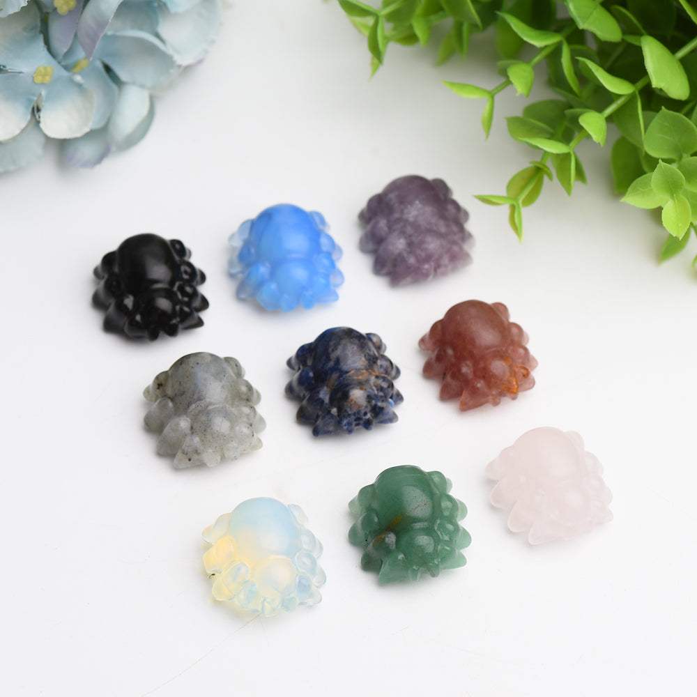 Mixed Crystal Mini Spider Figurine 1-inch Carving