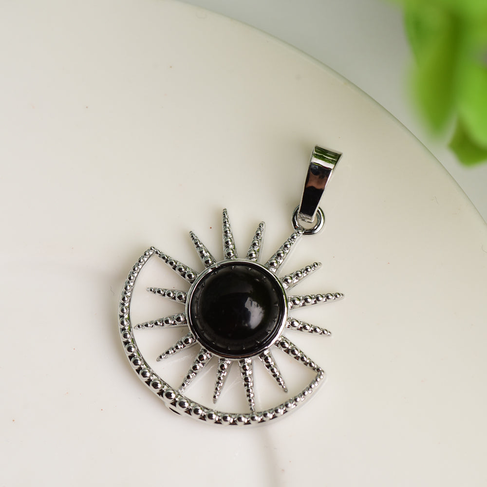 Pendentif spirituel en cristal mixte en forme de soleil 2,5 cm de guérison