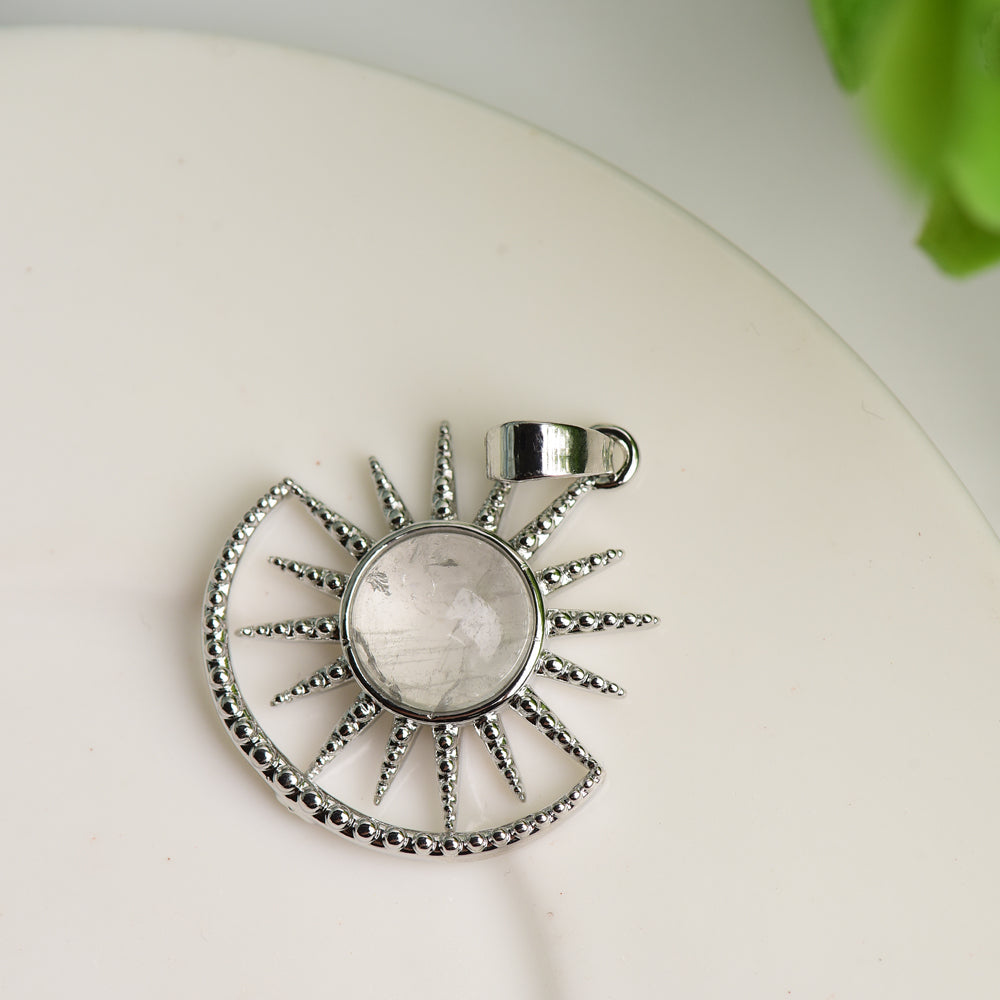 Pendentif spirituel en cristal mixte en forme de soleil 2,5 cm de guérison