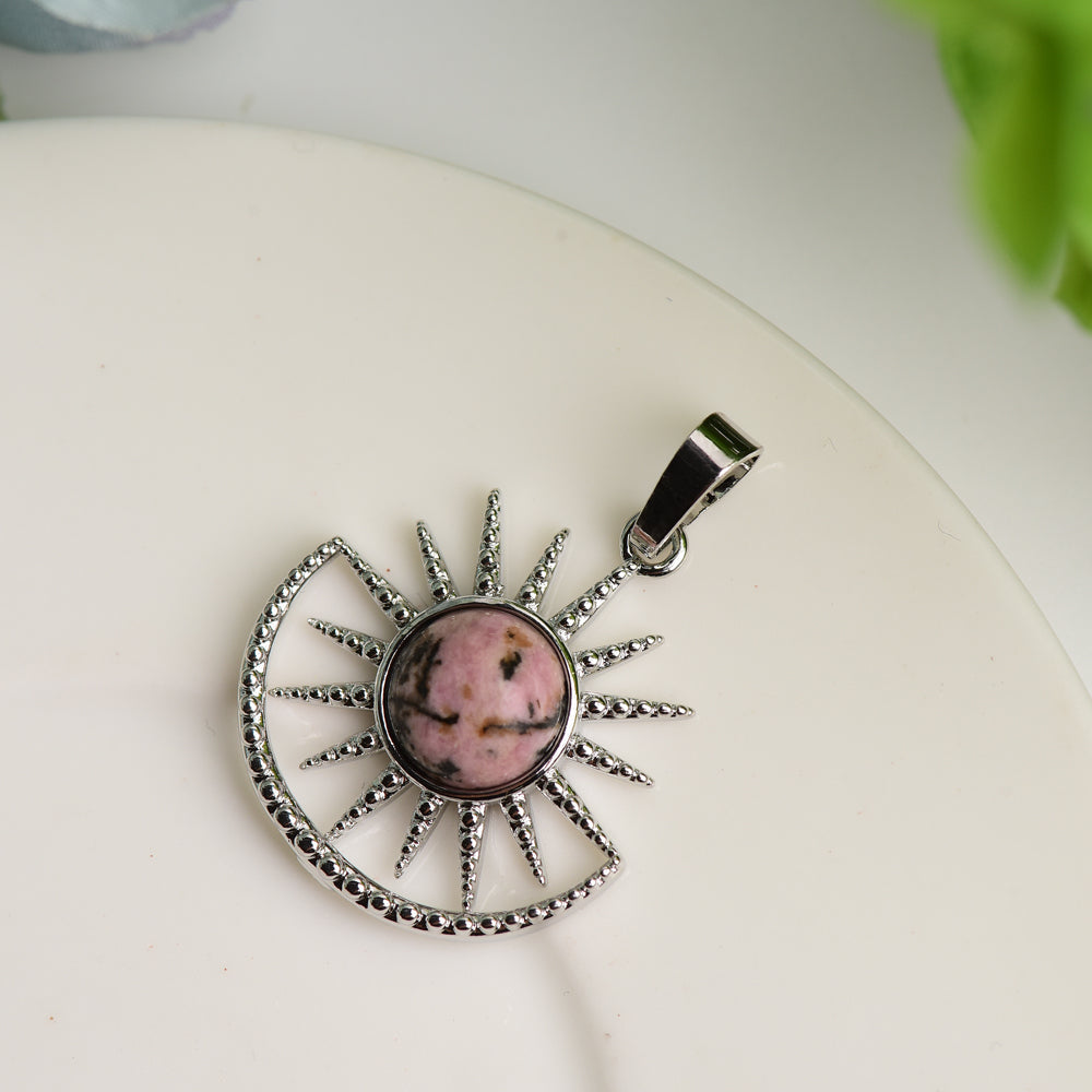 Pendentif spirituel en cristal mixte en forme de soleil 2,5 cm de guérison