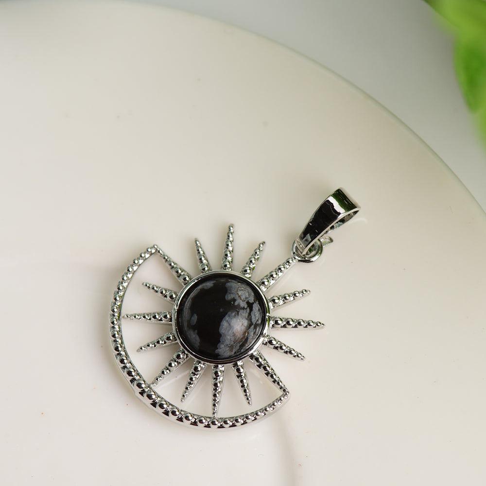 Pendentif spirituel en cristal mixte en forme de soleil 2,5 cm de guérison