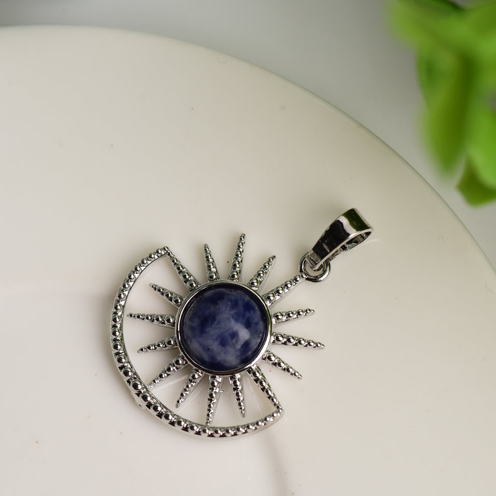 Pendentif spirituel en cristal mixte en forme de soleil 2,5 cm de guérison