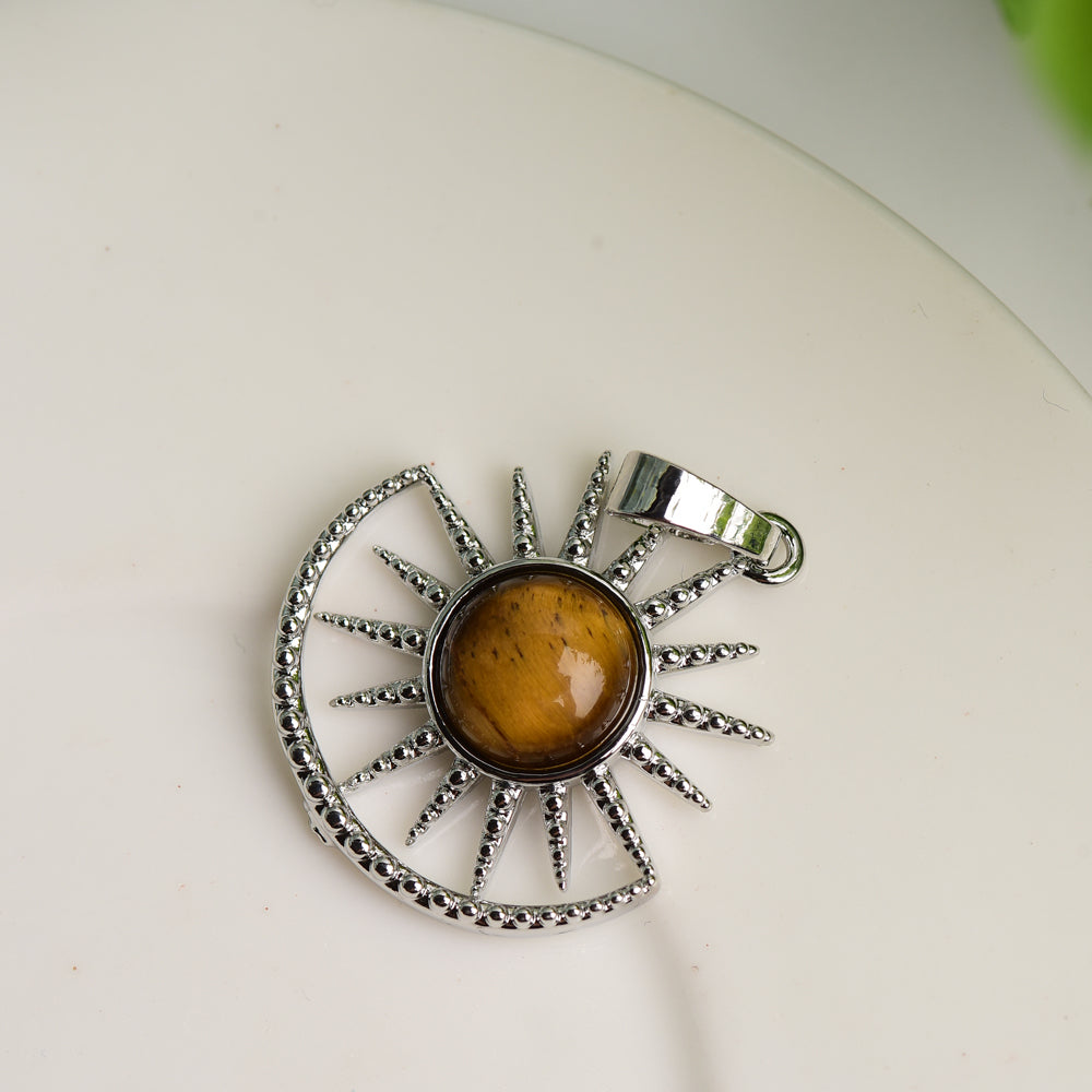 Pendentif spirituel en cristal mixte en forme de soleil 2,5 cm de guérison