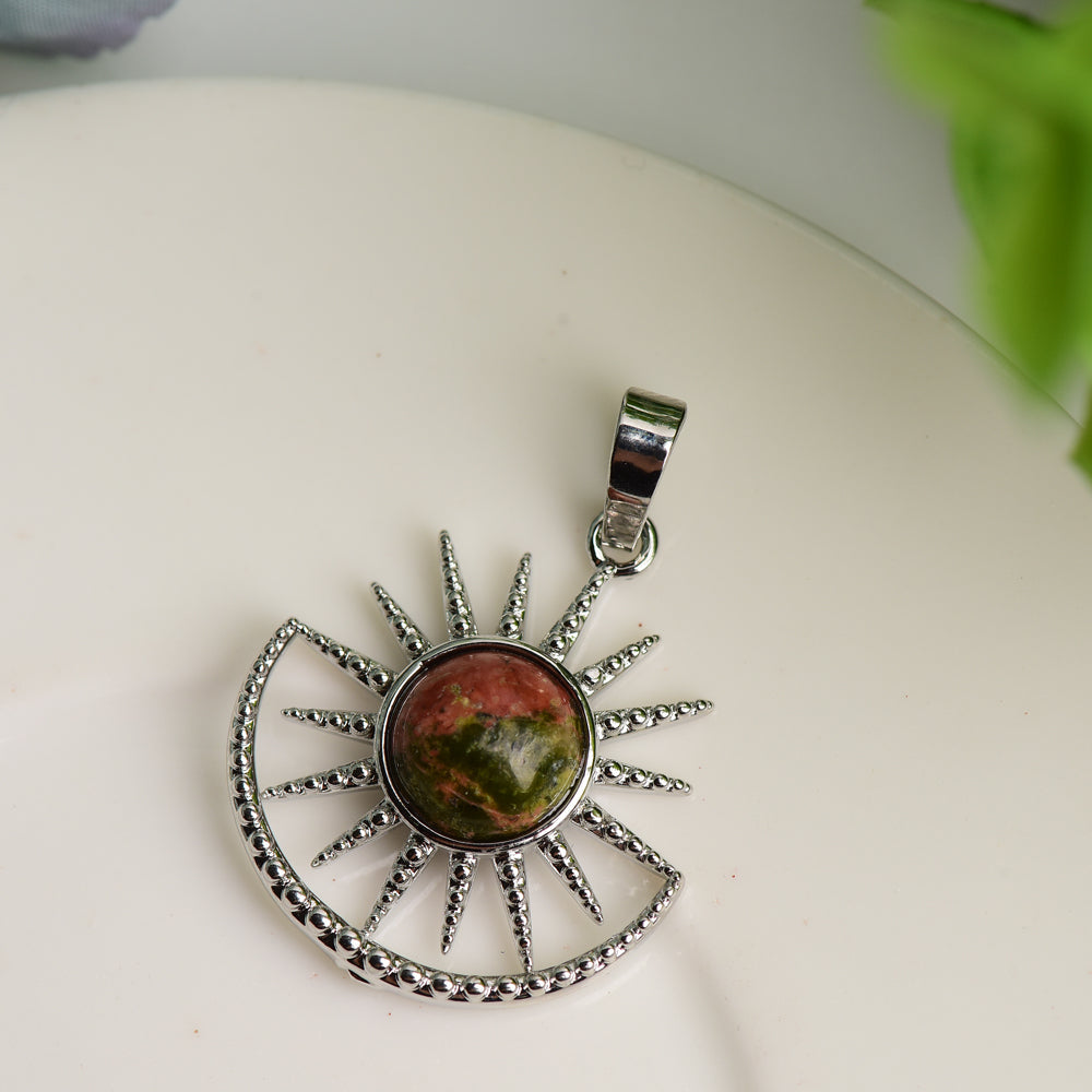 Pendentif spirituel en cristal mixte en forme de soleil 2,5 cm de guérison