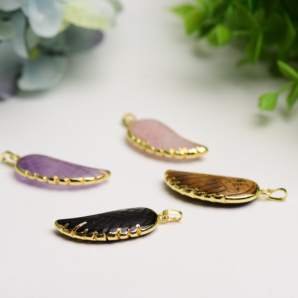 Pendentif en forme d'aile en cristal mixte pour la guérison spirituelle
