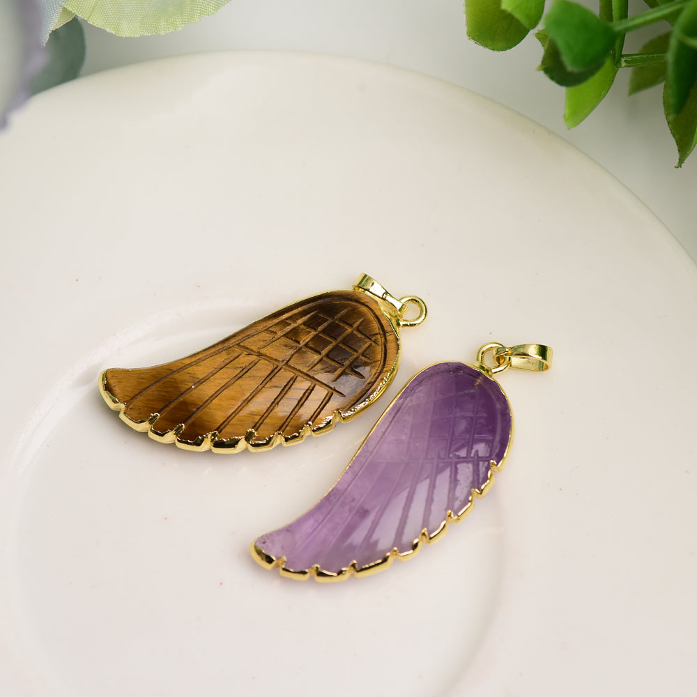 Pendentif en forme d'aile en cristal mixte pour la guérison spirituelle