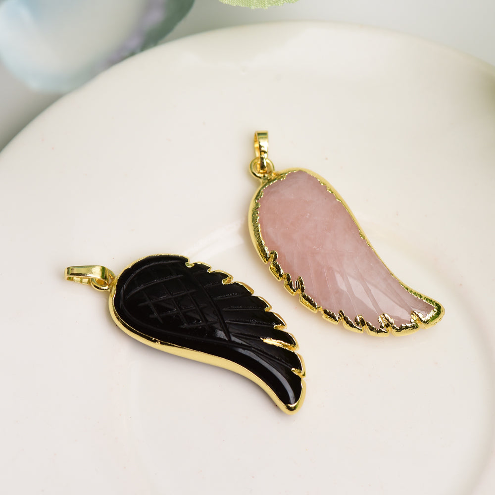 Pendentif en forme d'aile en cristal mixte pour la guérison spirituelle