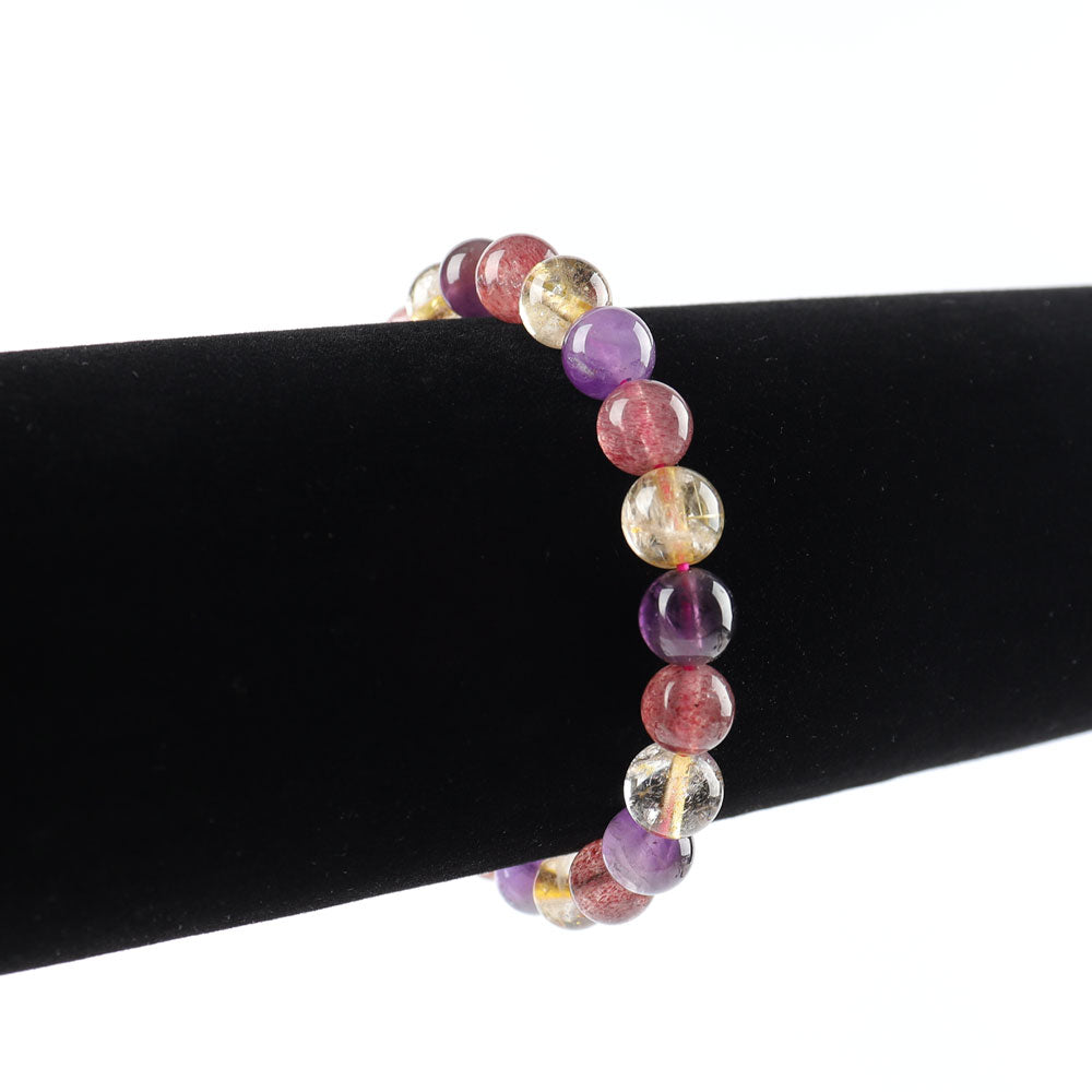 Bracelet en cristal de quartz mixte 8 mm-9 mm, bijou de guérison énergétique