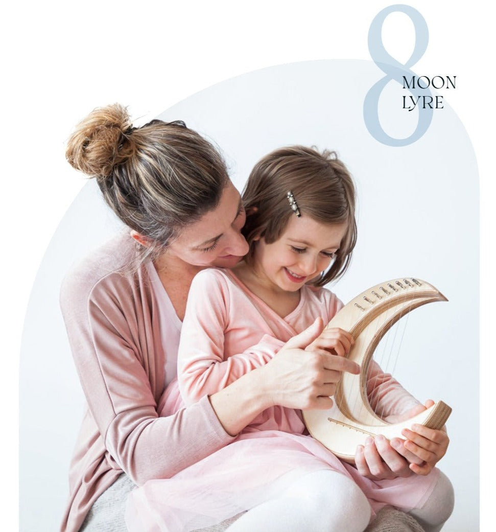 Moon Lyre Harp Instrument for Beginners - 8/11/15 Strings