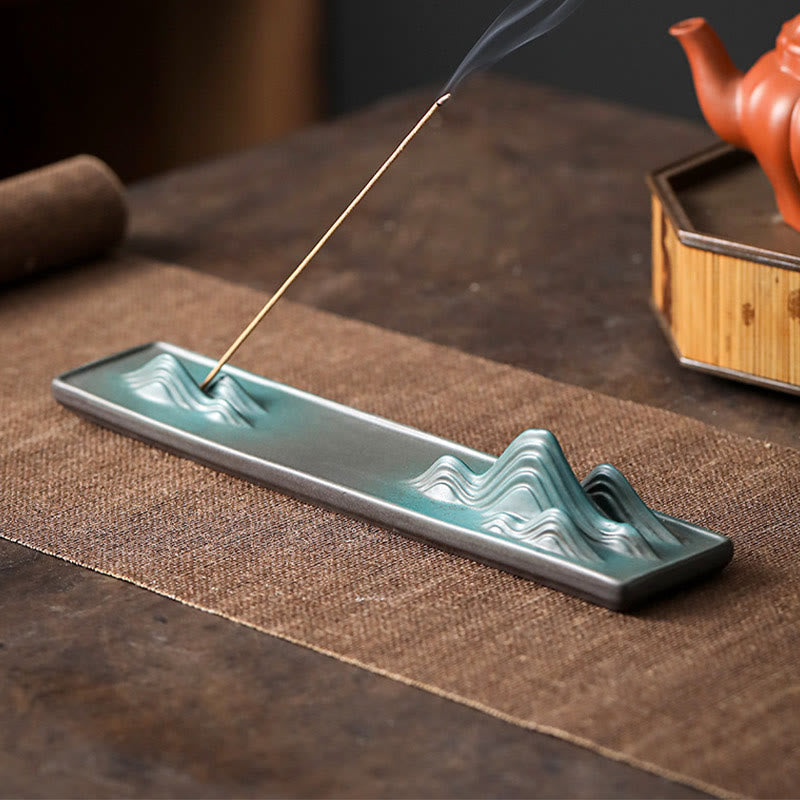 Brûleur d'encens en céramique Moon Rabbit pour la méditation et l'harmonie