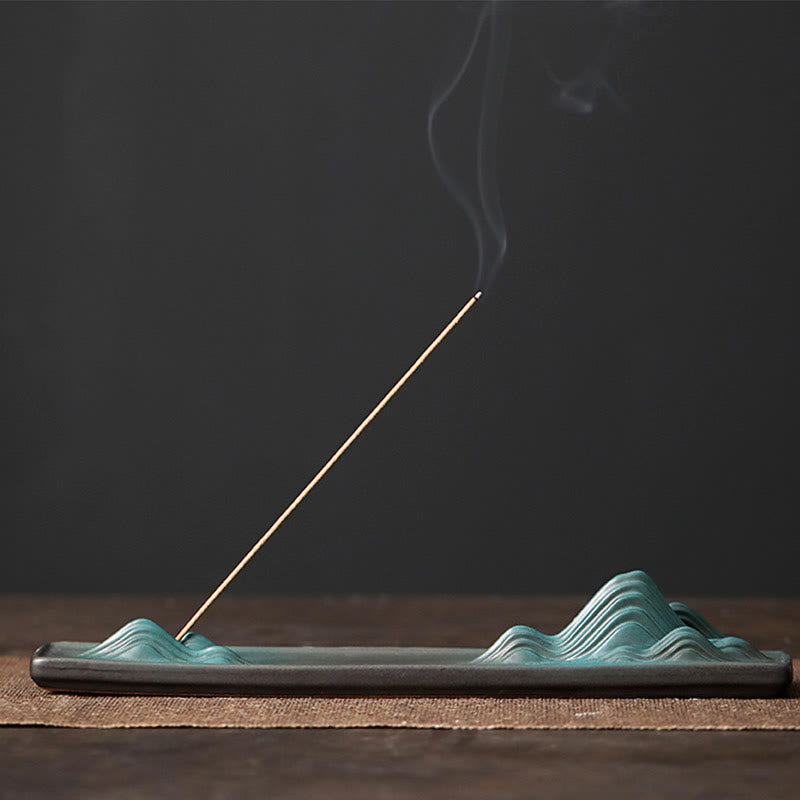Brûleur d'encens en céramique Moon Rabbit pour la méditation et l'harmonie