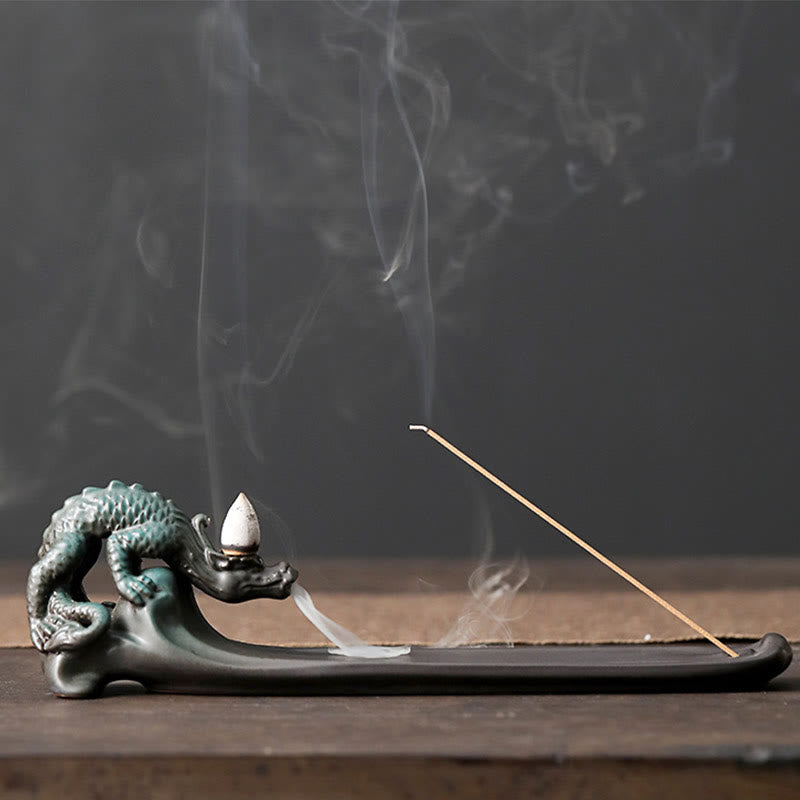 Brûleur d'encens en céramique Moon Rabbit pour la méditation et l'harmonie