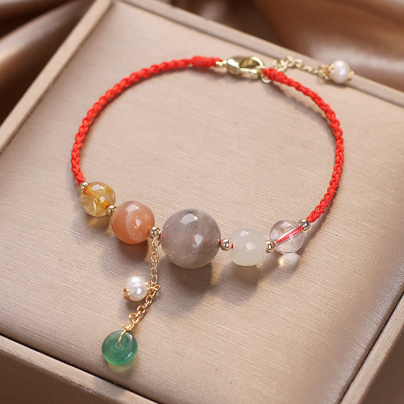Bracelet en pierre de lune avec boucle de paix | Guérison, harmonie et équilibre