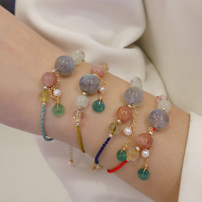 Bracelet en pierre de lune avec boucle de paix | Guérison, harmonie et équilibre
