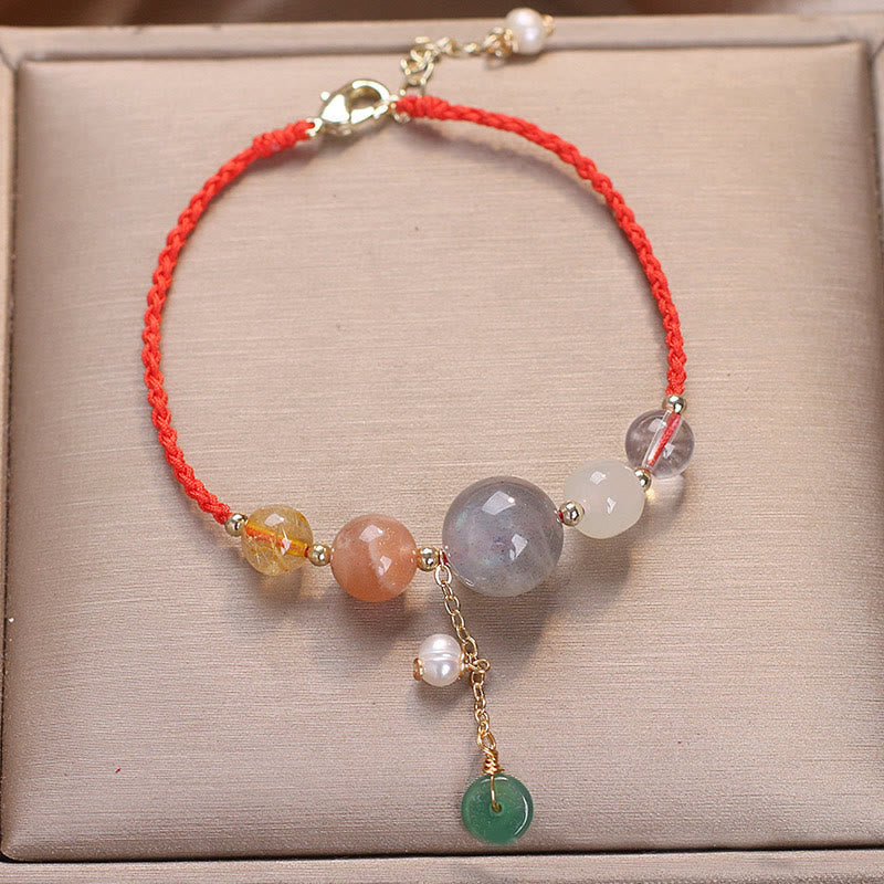 Bracelet en pierre de lune avec boucle de paix | Guérison, harmonie et équilibre
